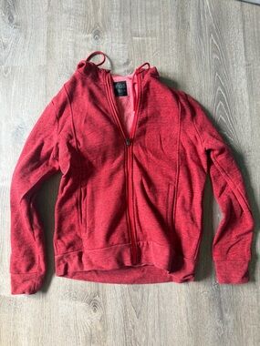 Figs Heathered Red Zip Hoodie